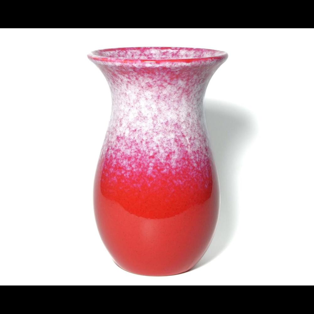 Mid Century Style Red Pink Purple White Splatter - Flower Vase